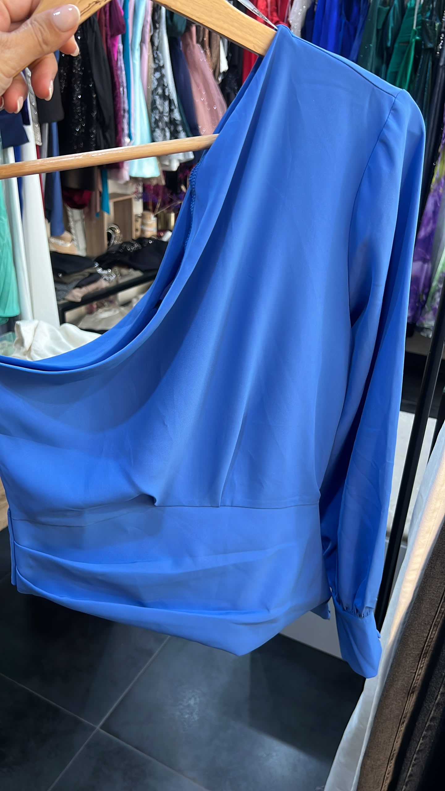 Robe longue Rengin - Bleue électrique