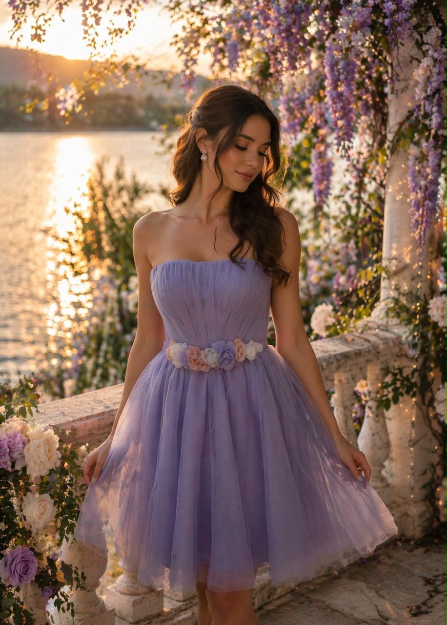 Robe courte Shewom - Lilas