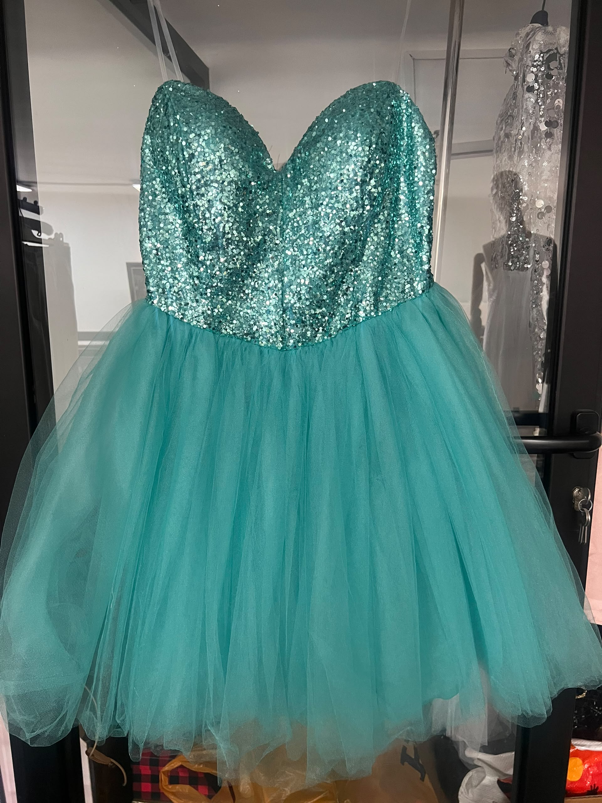 Robe courte Rengin - Turquoise